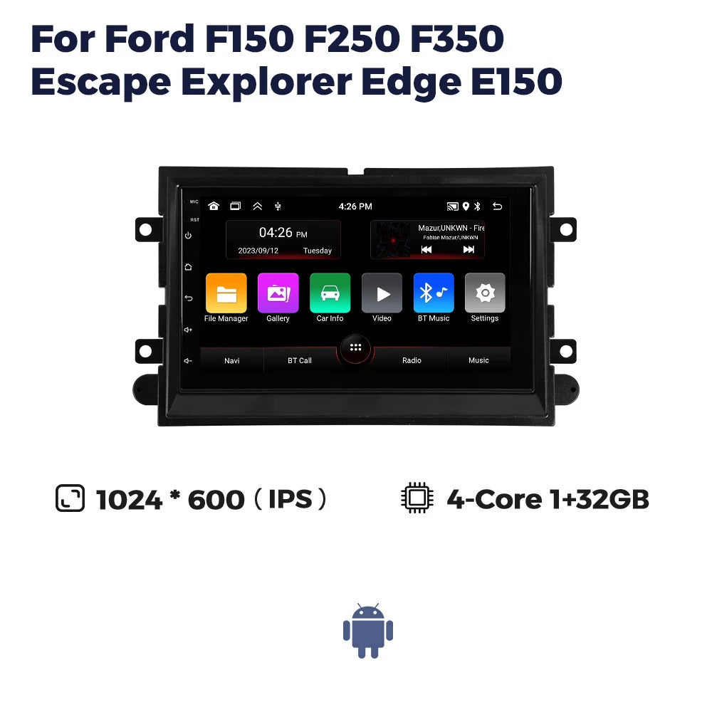 7inch GPS Screen Car Radio For Ford F150 F250 F350 Escape Explorer Edge E150 Mustang Multimedia Player Carplay Auto Smart System