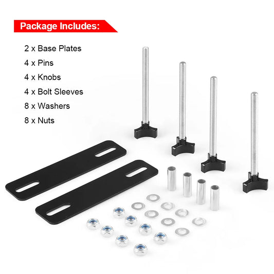Off road roof luggage rack, roof frame, side border defense skateboard, anti trap plate, escape plate, fixing bracket kit