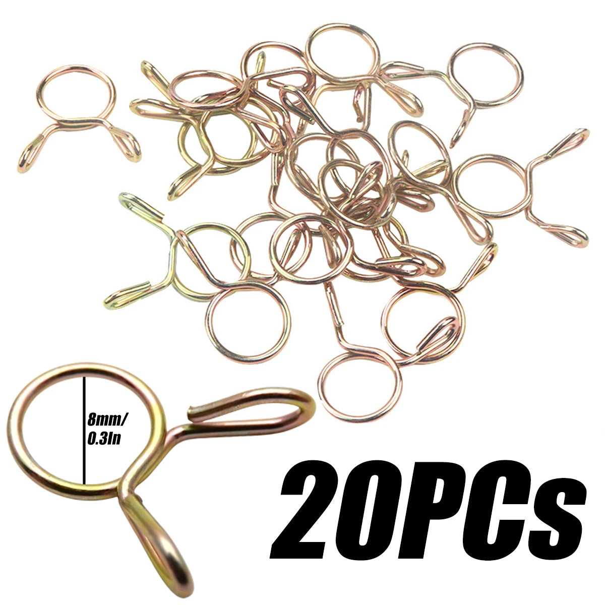 10/50PCs 8mm Oil Hose Clamps Motorcycle Scooter ATV Moped Fuel Line Hose Tubing Spring Clips Clamp Motorcycle Car Accessories