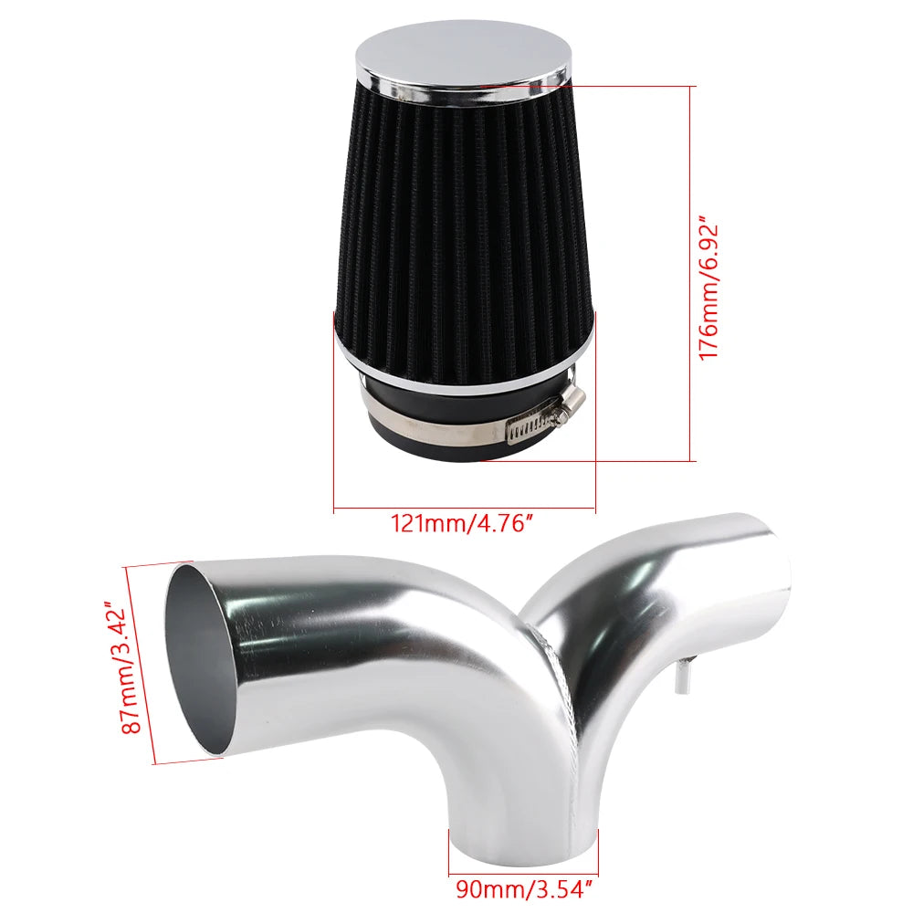 For 99-04 JEEP Grand Cherokee 4.7L V8 Dual Twin Cold Air Intake Kit + Filter For 00-02 Dodge Durango with 3.7L V6/4.7L V8