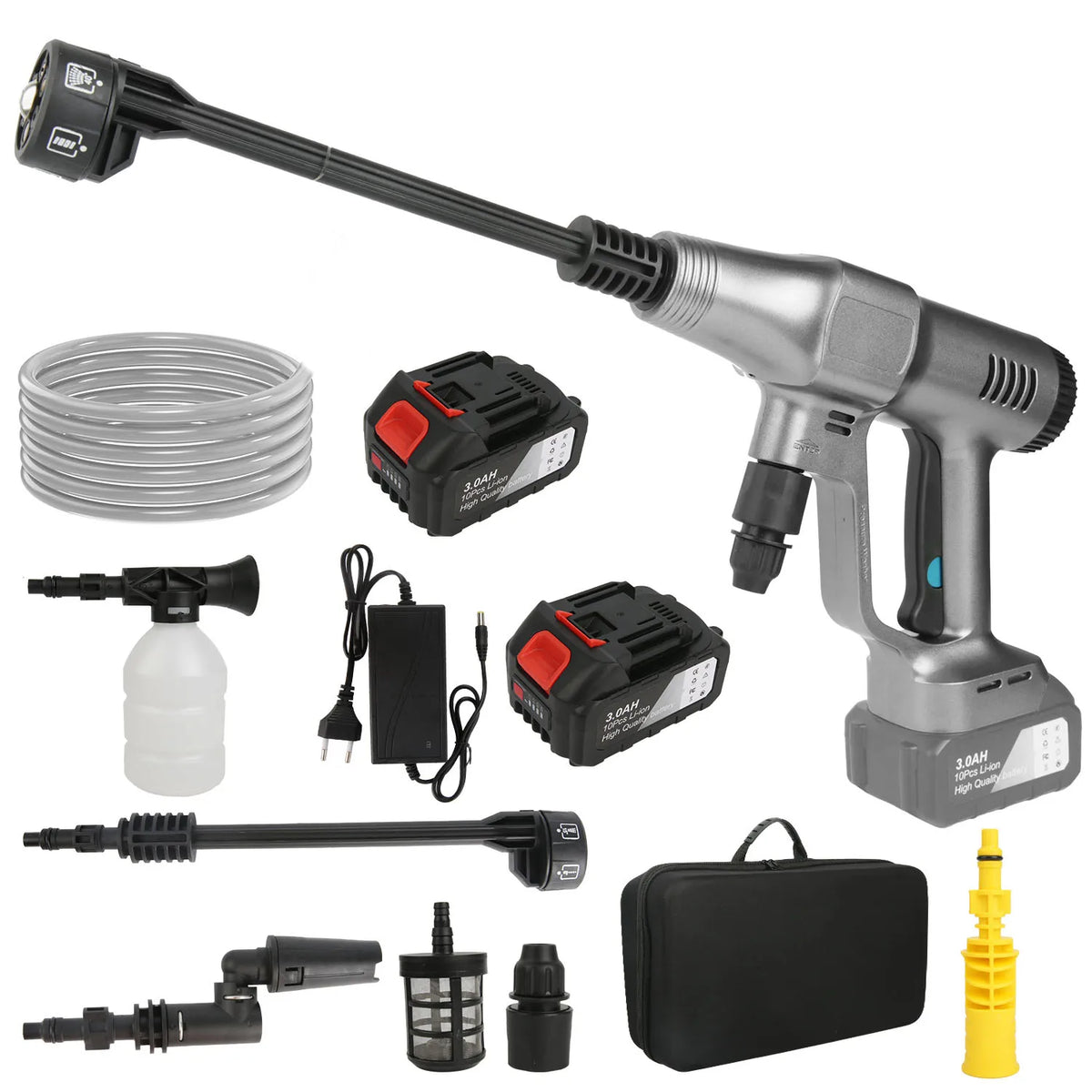Brushless High Pressure Washer Gun 200Bar 6 in 1 Car Washing Water Spray Attachment For Makita 21V Battery Garden Hose