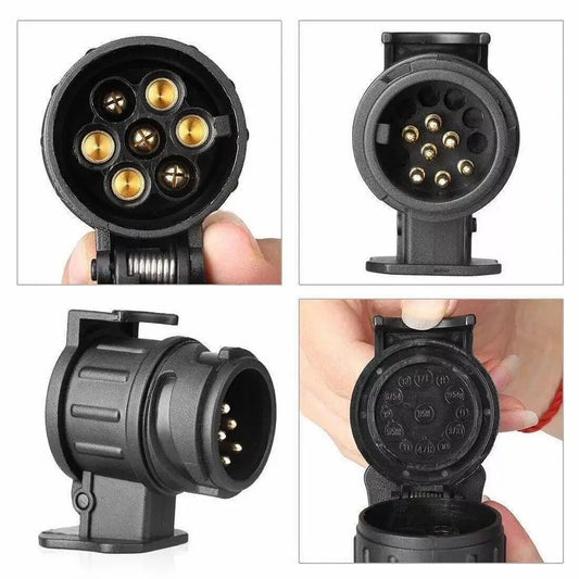 13 To 7 Pin Plug Adapter Trailer Connector Waterproof Plugs 12V Protect Towing Adapter Socket Connector Towbar Hand Tools