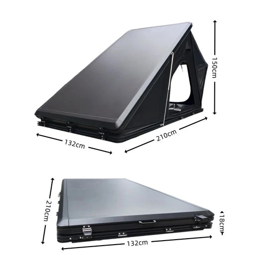 4x4x0cm Hard Roof Top , Waterproof Aluminum Rooftop Tent Outdoor Camping