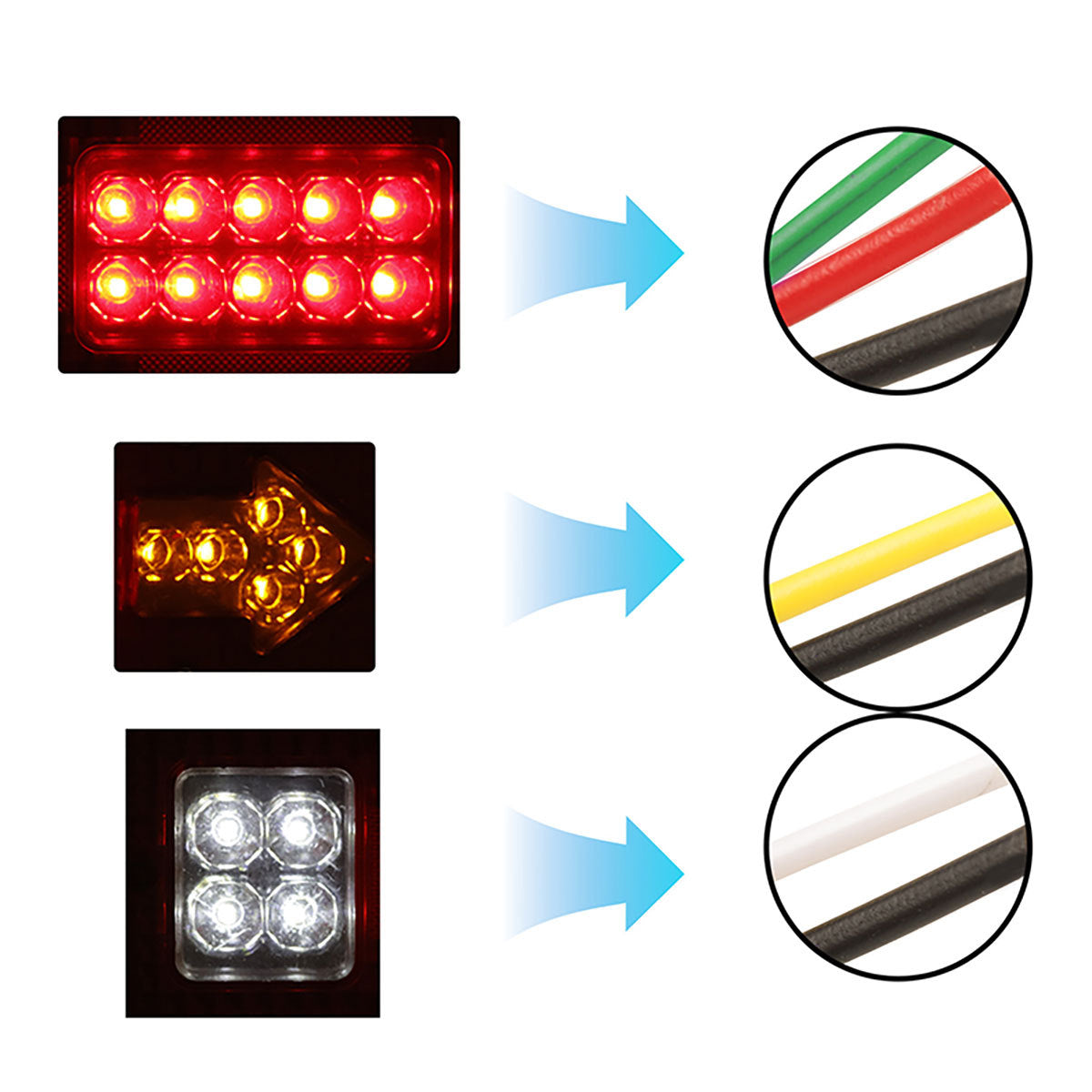 24V 19Led Truck and Van Red and Yellow Dual-Color Electronic Rear Tail Light 131Led Tail Light Truck Light Arrow Tail Light