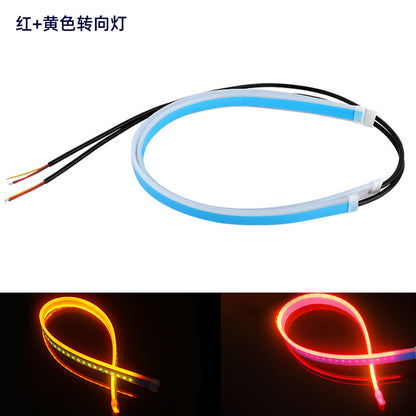 Source Spot Ultra-Thin Daytime Running Light Running Water Steering Light Strip Soft Silicone White Light Steering Yellow Light Start Scanning Model