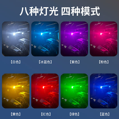 Cross-border new motorcycle electric vehicle night warning light wireless remote control aircraft light colorful anti-collision induction light