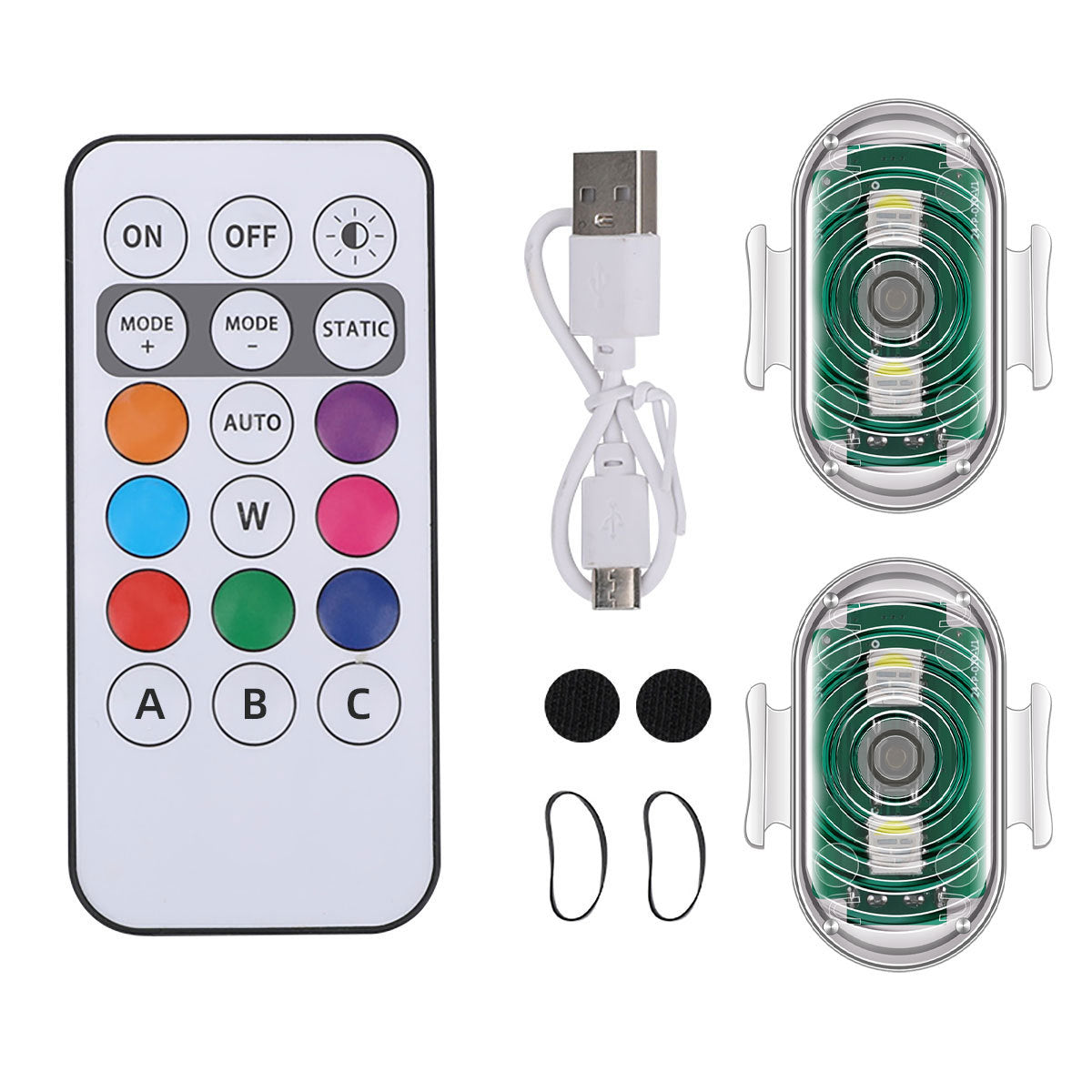 Cross-border new motorcycle electric vehicle night warning light wireless remote control aircraft light colorful anti-collision induction light
