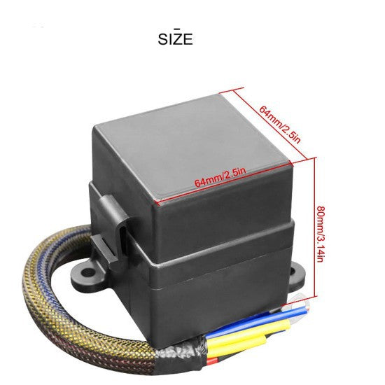 6-way pre-wired fuse relay box, 2 80A wide-foot relay slots and 6 fuse brackets