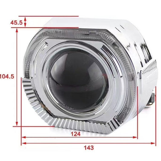 3.0 inch 2.5 inch lens decorative cover square angel eye integrated cover sports LED aperture hood