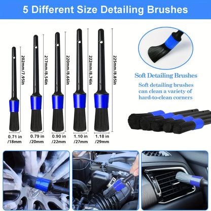 26Pcs Car Detailing Brush Set, Car Detailing Kit, Professional Car Care Kit - Car Wash Brush Kit for Interior Exterior Wheels