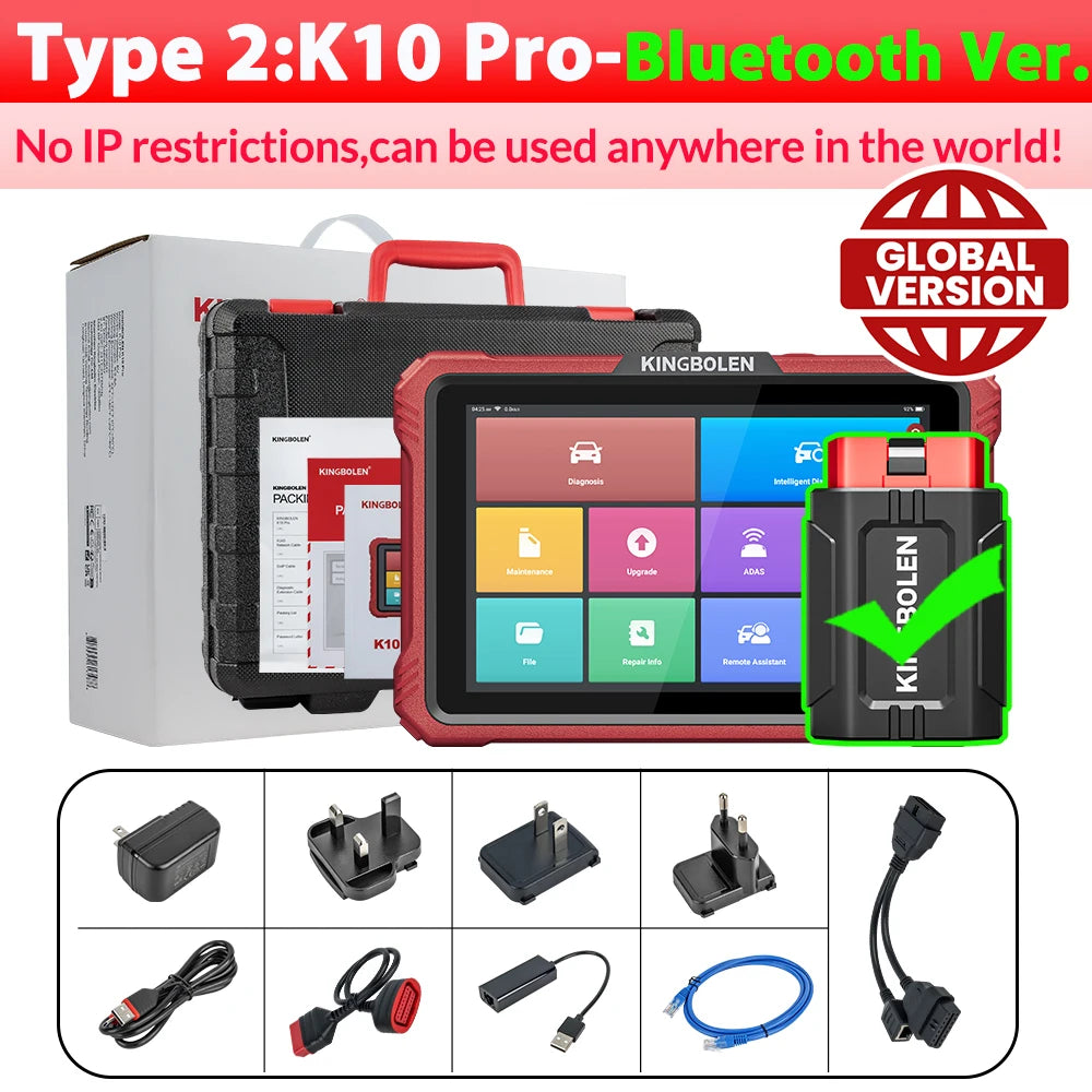 【 2 Year Free Update】KINGBOLEN K10 PRO ELITE OBD2 Scanner ECU Coding 40+ Service CANFD FCA All System Diagnostic Tool Active T