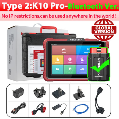 【 2 Year Free Update】KINGBOLEN K10 PRO ELITE OBD2 Scanner ECU Coding 40+ Service CANFD FCA All System Diagnostic Tool Active T