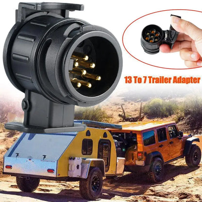 13 To 7 Pin Plug Adapter Trailer Connector Waterproof Plugs 12V Protect Towing Adapter Socket Connector Towbar Hand Tools