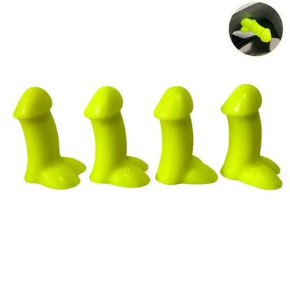 4 Pcs Funny Valve Stem Caps Dust-Proof Valve Caps Funny Prank-Gag Novelty Spoof Tire Caps for Vehicles and Motorcycles