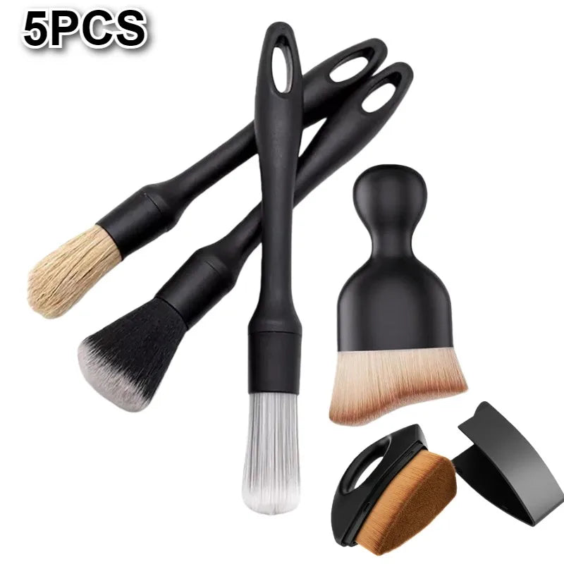 5-1PCS Car Detailing Brush Set Auto Interior Cleaning Tools Air Conditioning Vent Cleaner Crevis Sweep Dust Duster Car Wash Kit