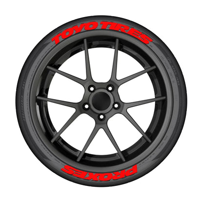 4 Sets For 4 Wheels Letters Tire Car Stickers Waterproof Universal 3D Auto Motorcycle Styling Decor In-One-Piece Sticker No glue