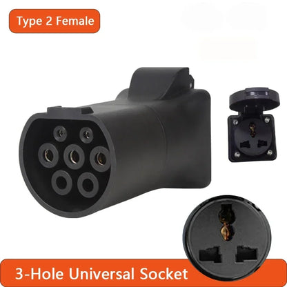 75Ω 470Ω 2KΩ 2.7KΩ V2L Type 2 Female to EU Schuko / Universal Socket EV Car Discharge Converter Adapter New Energy Vehicle Plug