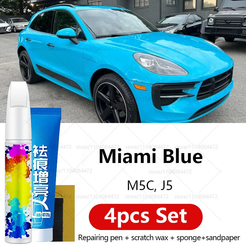 Car Paint Repair Pen For 2014-2025 Porsche Macan Paint Scratch Repair Accessories 4PCS White S9R Chalk M9A Blue MD5 Green M6C