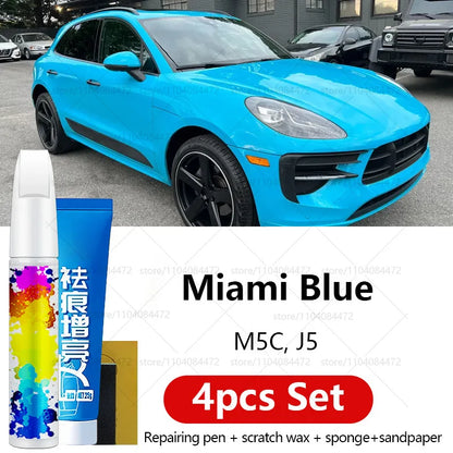 Car Paint Repair Pen For 2014-2025 Porsche Macan Paint Scratch Repair Accessories 4PCS White S9R Chalk M9A Blue MD5 Green M6C