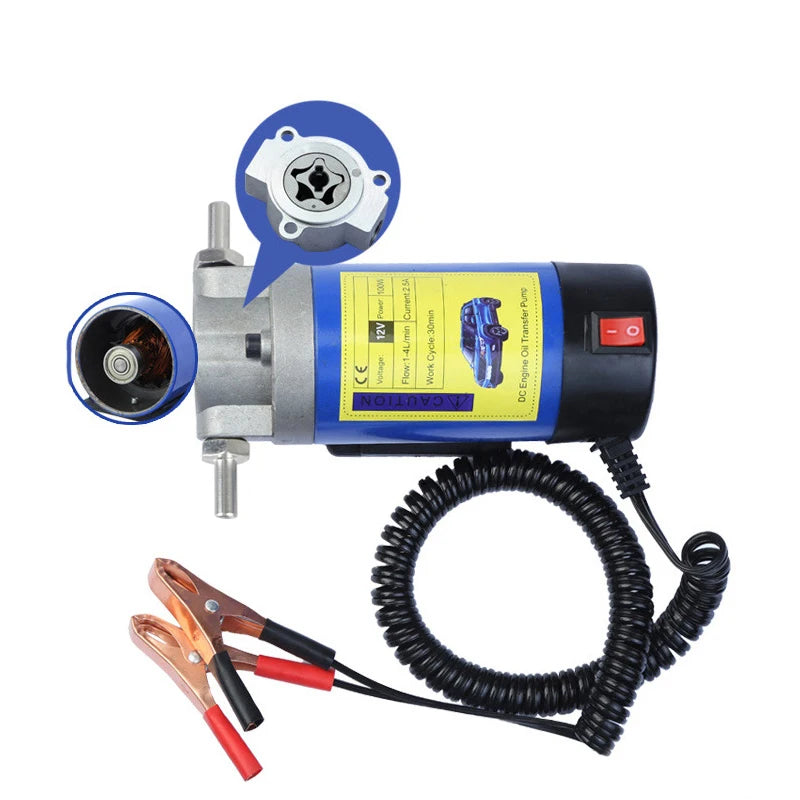 Portable 12V 100W Car Electric Oil Extractor Transfer Pum Oil/Crude Oil Fluid Suction Pump Fuel Engine Oil Extractor Siphon Tool