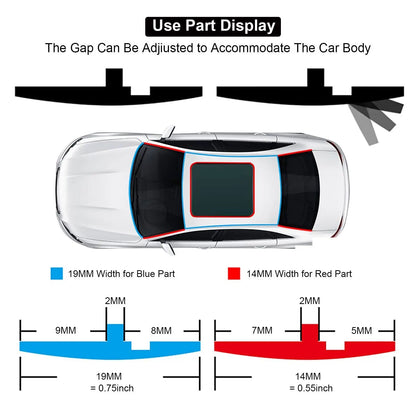 Car T-type Sealing Strip Front Windshield Skylight Window Top Dust and Waterproof Strip Car Roof Skylight Seal Protection Strip