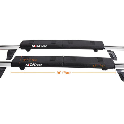 Car Soft Roof Rack Pads Set Easy Installation Portable with Tie Down Straps and Ropes for Snowboard Kayak Canoe Paddleboard
