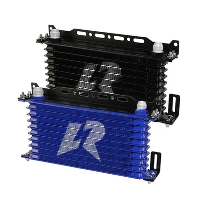 LINESRACING AN10 10Row Aluminum Oil cooler W/ 262mm Mounting Bracket Kit Trust Type Black/Blue