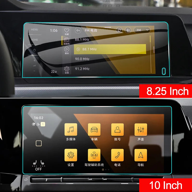 For Volkswagen VW Golf 8 MK8 2020 2021 2022 2023 GTI R R-line Tempered Glass Car Navigation Screen Protector Film Accessories