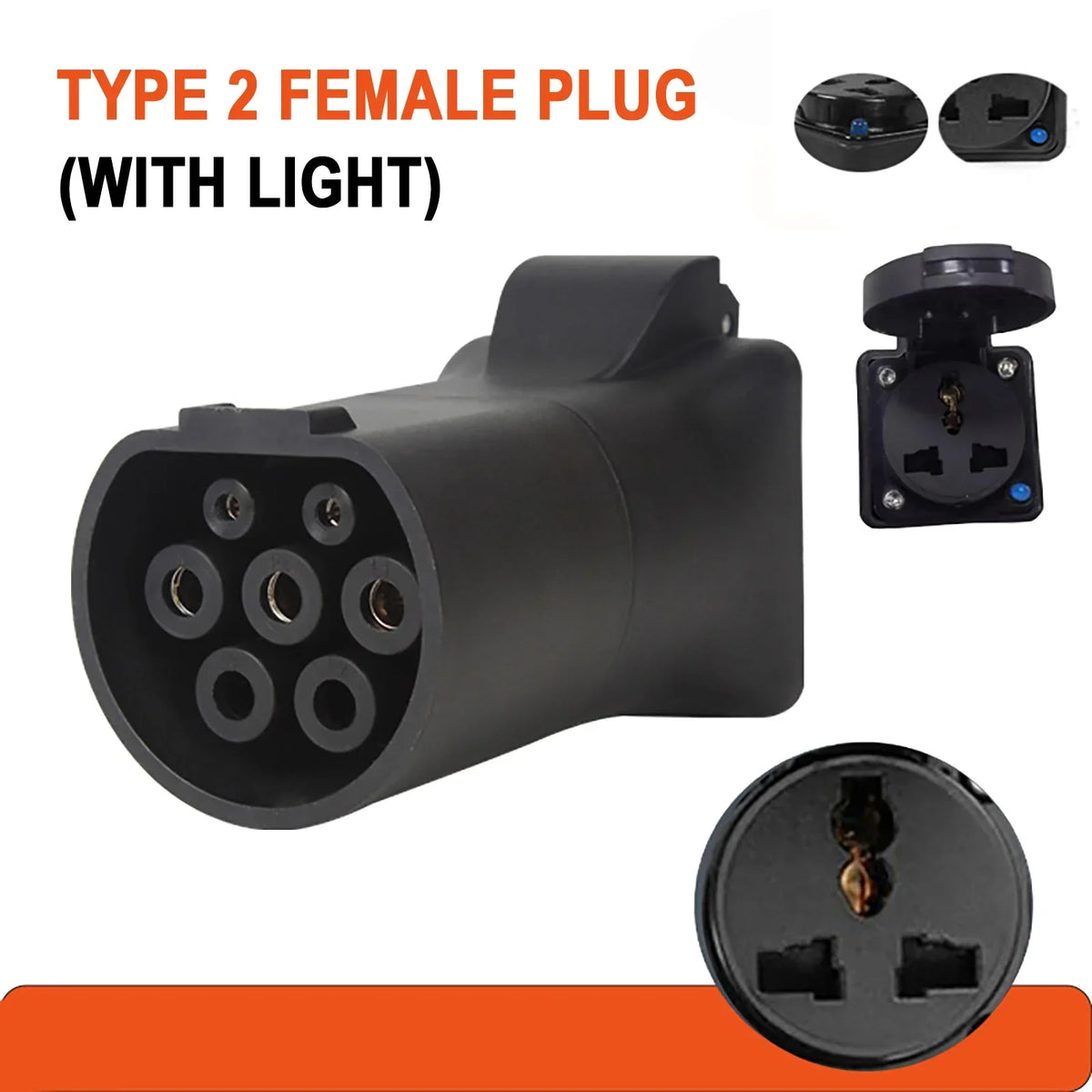 75Ω 470Ω 2KΩ 2.7KΩ V2L Type 2 Female to EU Schuko / Universal Socket EV Car Discharge Converter Adapter New Energy Vehicle Plug