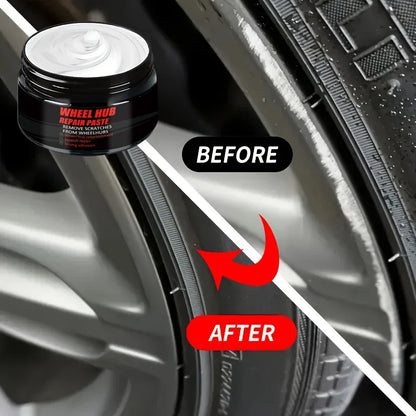 Car Wheel Rim Scratch Refurbishment Paste, Tire Rim Scratch Paint Repair Paste - Black And White Silver Aluminum Alloy Rim