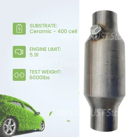 200CPSI Catalytic Converter Metal Core Honeycomb Exhaust Filter 2"/2.25"/2.5"/3" 200 Cell High Flow High Performance Race Sport