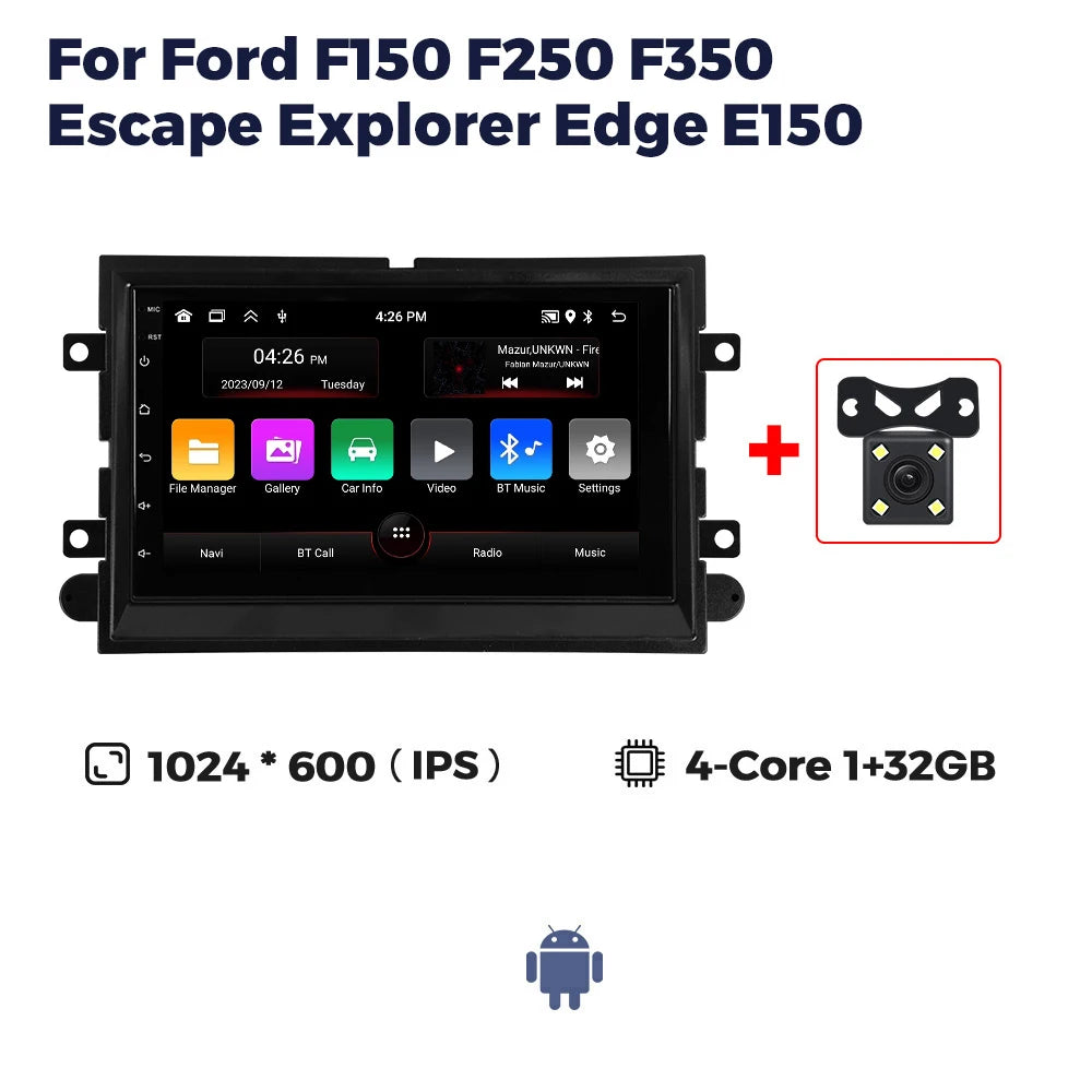 7inch GPS Screen Car Radio For Ford F150 F250 F350 Escape Explorer Edge E150 Mustang Multimedia Player Carplay Auto Smart System