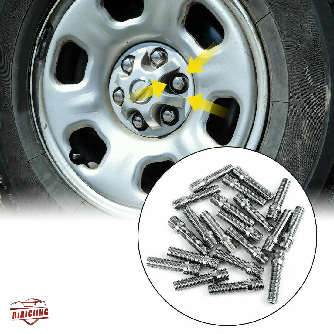 M12x1.25,M12x1.5,M14x1.25,M14x1.5 Extended Wheel Studs Conversion Tall Lug Bolts Screw Adapter Kit High Quality 1 Piece