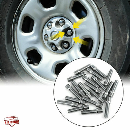 M12x1.25,M12x1.5,M14x1.25,M14x1.5 Extended Wheel Studs Conversion Tall Lug Bolts Screw Adapter Kit High Quality 1 Piece