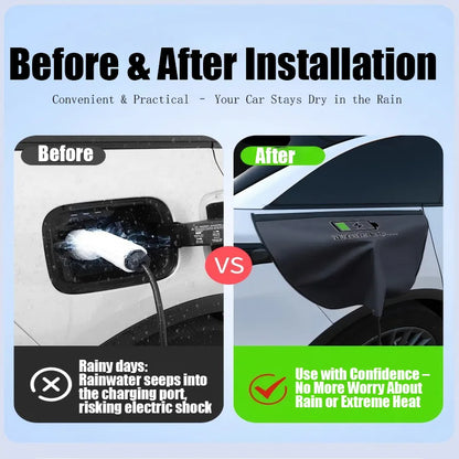 MOBIDEA  EV Charging Port Rain Cover Waterproof Outdoor Protector for Electric Car Charger Gun