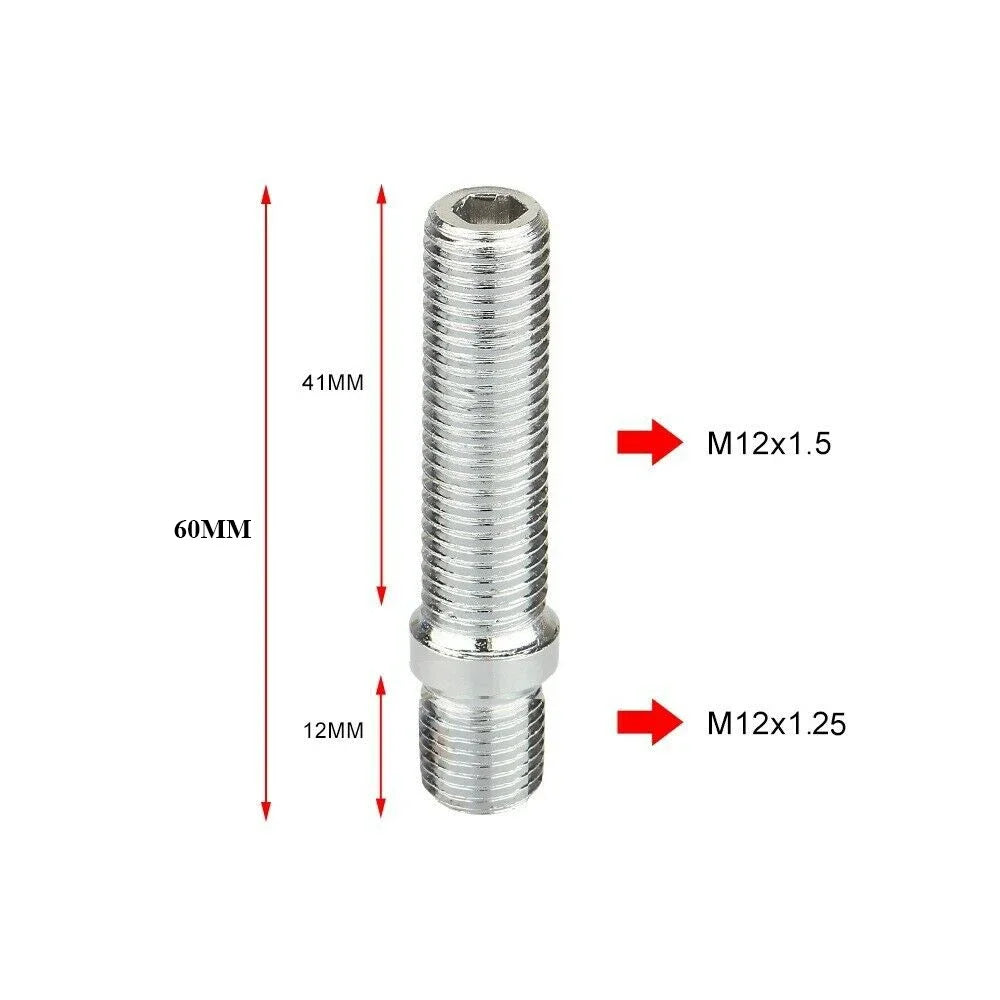 M12x1.25,M12x1.5,M14x1.25,M14x1.5 Extended Wheel Studs Conversion Tall Lug Bolts Screw Adapter Kit High Quality 1 Piece
