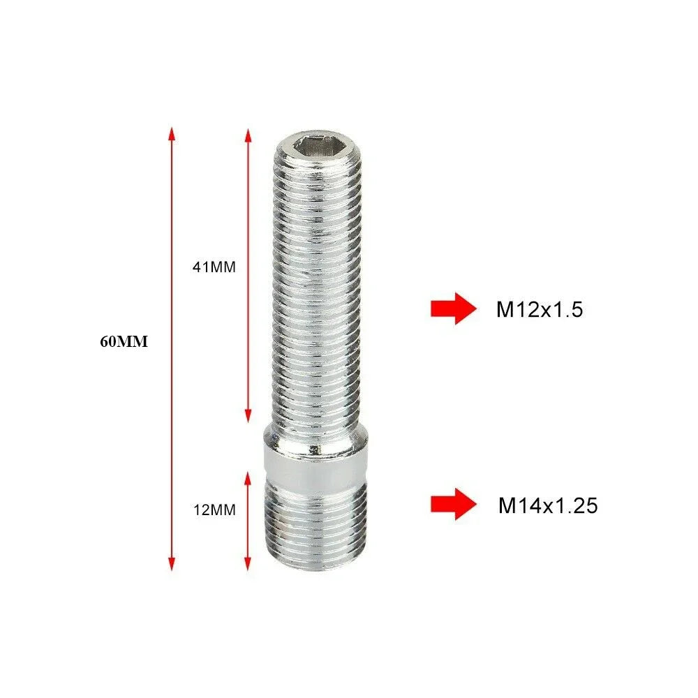 M12x1.25,M12x1.5,M14x1.25,M14x1.5 Extended Wheel Studs Conversion Tall Lug Bolts Screw Adapter Kit High Quality 1 Piece