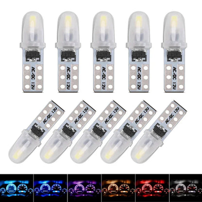 10/20 Pcs T5 Auto Car Dashboard Lights 2 3014 SMD Reading Instrument Panel Lamp No Polarity Led Bulb White 12V DC