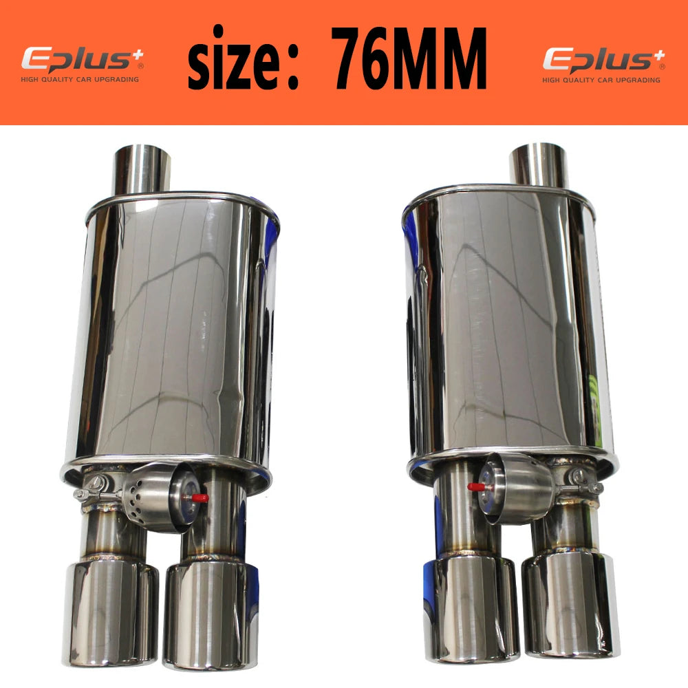EPLUS 1 Pair Car Exhaust System Vacuum Valve Control Exhaust Pipe Muffler Kit Variable Sound Universal 51 63 76 MM With Nozzle