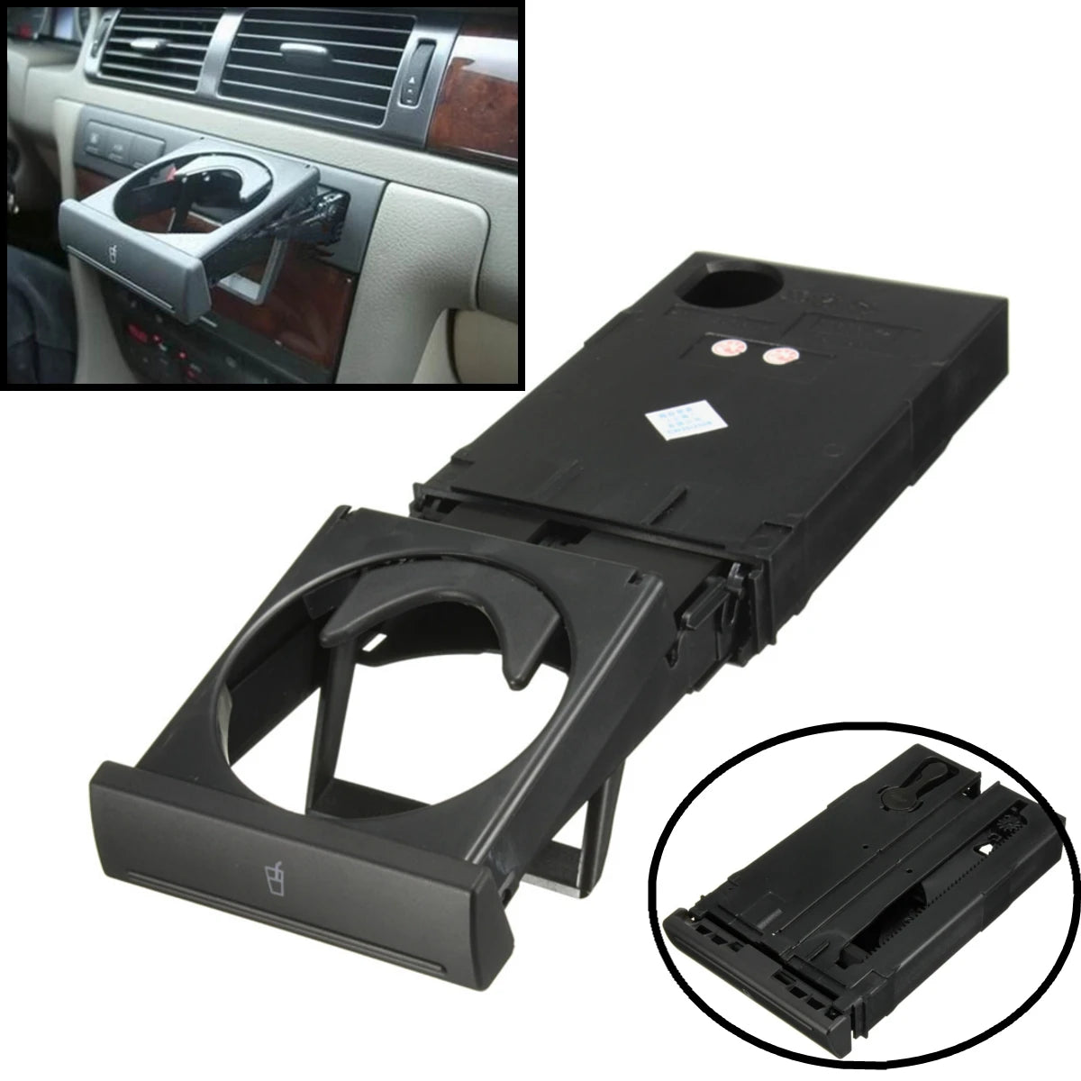 4B0862534D For Audi A4B6 A6C5 1998-2004 Stretch Fold Cup Holder Car Drank Holder Sliding Type Bracket Car Water Beverage Holder