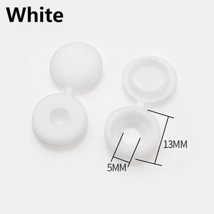 Screw Cover Cap White Black Grey Plastic One-piece Screw Cap Cover Nail Nuts Bolts Decorative Cover Screw Folding Ugly Covers