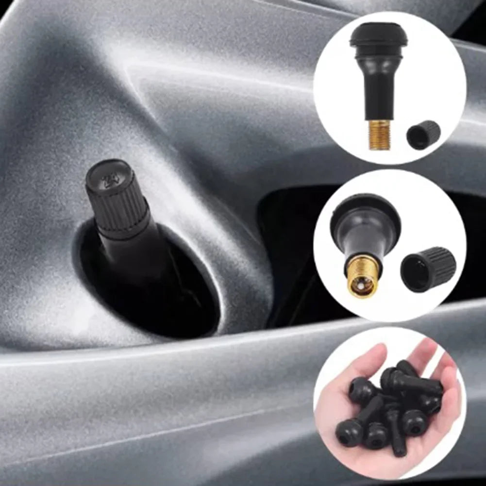 4Pcs Universal TR412 Snap-in Car Tubeless Tyre Valve Stems Rubber Copper Vacuum Tire Air Valve for Auto Motorcycle Moto