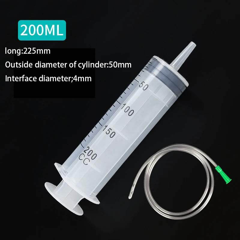 Plastic Syringe Ink-filling Needle Glue Dispenser 60ml-500ml Large-capacity Syringe Pump with 1m Hose for Washing and Pumping