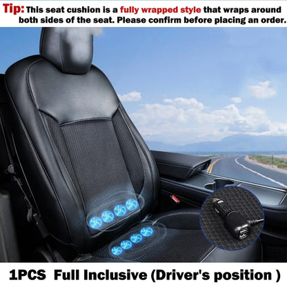 For Model Y 2017-2024 & Model 3 2017-2023 Cooling Car Seat Cushion, Front Seat Cover Summer Hair Dryer Cooling Accessories