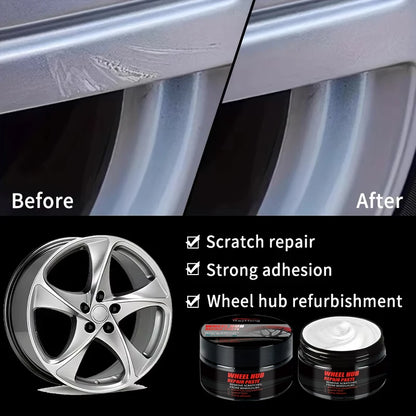 Car Wheel Rim Scratch Refurbishment Paste, Tire Rim Scratch Paint Repair Paste - Black And White Silver Aluminum Alloy Rim