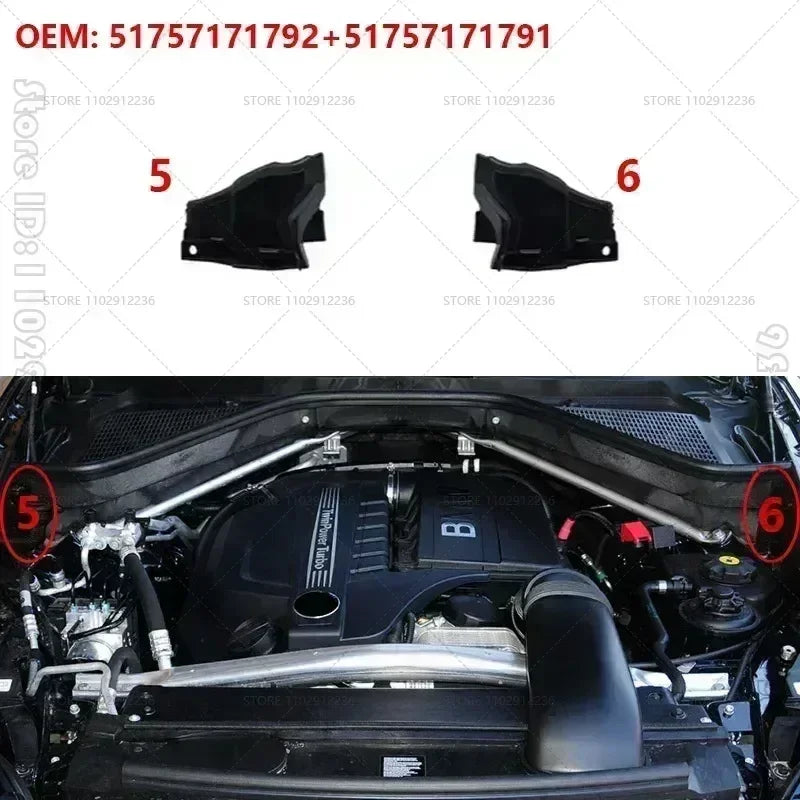 For 2007-2014 BMW X5 X6 E70 E71 Partition Panel Engine Compartment 51717169421 51717169422 51717169419 51757171791 64316945583