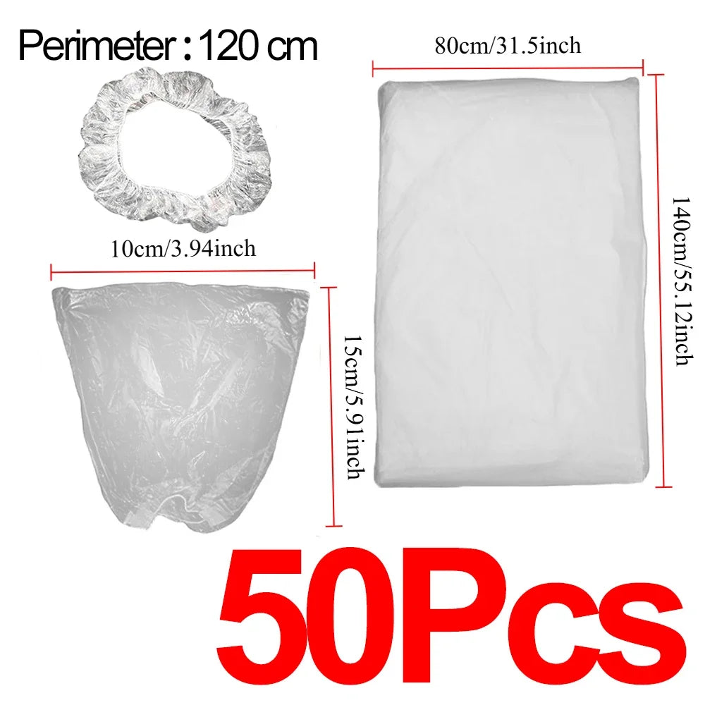 50Pcs Car Disposable Steering Wheel Cover Shift Knob Cover Waterproof Dustproof Clear Universal Vehicle Dust Guard Accessories