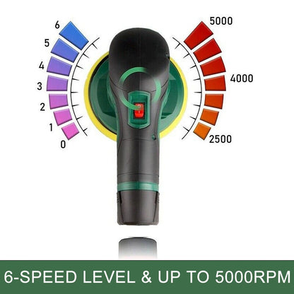 BATOCA 12V Cordless Car Polisher Brushless Dual Action DA Buffer Wireless Car Polishing Machine with 2pcs 2.0Ah Battery