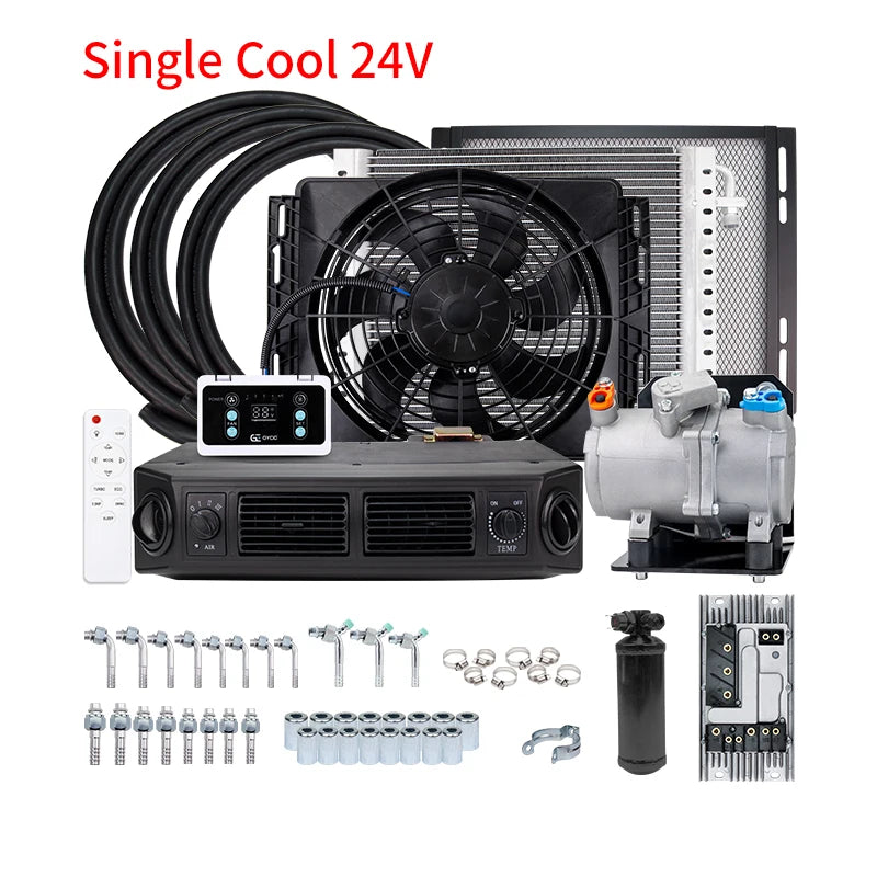 Universal Automotive Auto Electric Air Conditioning Compressor 12V 24V for Car Van Street Rod Hot Classic A/C Conditioner