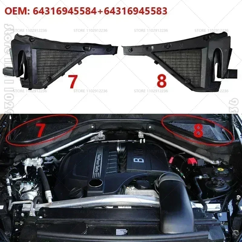 For 2007-2014 BMW X5 X6 E70 E71 Partition Panel Engine Compartment 51717169421 51717169422 51717169419 51757171791 64316945583